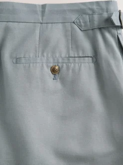 Next Bleu - Pantalon élégant en mélange de coton avec pattes d'ajustement sur le côté, lin et lyocell Clearance