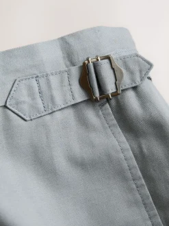 Next Bleu - Pantalon élégant en mélange de coton avec pattes d'ajustement sur le côté, lin et lyocell Clearance