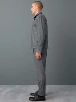 Next Bleu - Pantalons Coupe ajustée texturés à dos élastique extensible Clearance