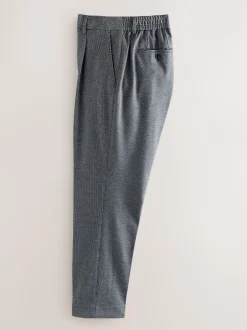 Next Bleu - Pantalons Coupe ajustée texturés à dos élastique extensible Clearance