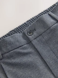 Next Bleu - Pantalons Coupe ajustée texturés à dos élastique extensible Clearance