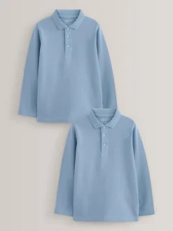 Next Bleu - Polo à manches longues pour l'école, lot de 2 (3-16ans) Discount
