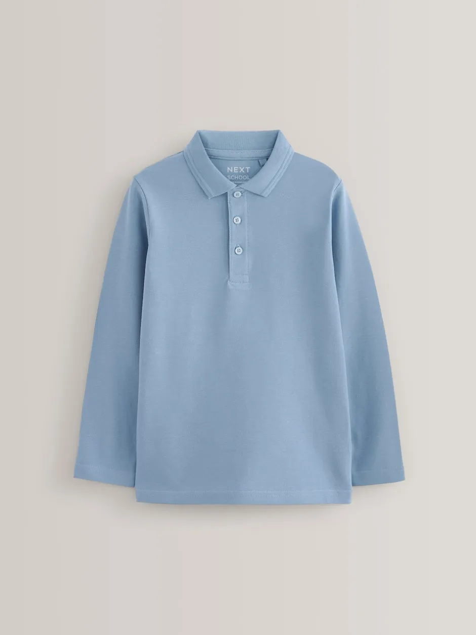 Next Bleu - Polo à manches longues pour l'école, lot de 2 (3-16ans) Discount