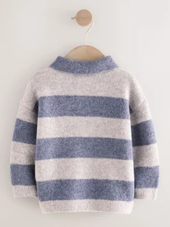 Next Bleu - Polo de rugby en maille rayée (3mois-7ans) Outlet