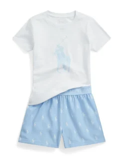Polo Ralph Lauren Bleu - - Ensemble pyjama - T-shirt et short avec logo en forme de poney Online