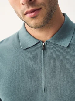 Next Bleu - Polos N. Premium Décontracté en maille à manches courtes Milieu Best