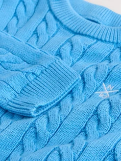 Next - Pull à col rond en maille torsadée (3-16ans) Bleu New