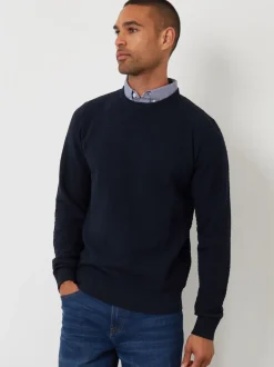 Threadbare Bleu - Pull Mock Shirt texturé en maille Hot