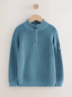 Next Bleu - Pull utilitaire en maille à col zippé (3-16ans) Clearance