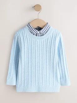 Next Bleu - Pulls de chemises en maille torsade (3mois-7ans) Best