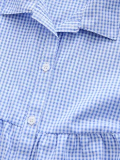 Next Bleu - Robe chemise à col chemise à volants vichy Cotton Rich School (3-14ans) New