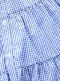 Next Bleu - Robe chemise à col chemise à volants vichy Cotton Rich School (3-14ans) New