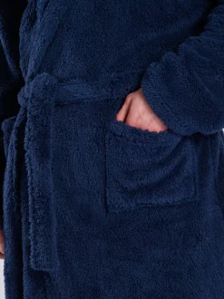 Loungeable Bleu - Robe de chambre à capuche Sherpa New