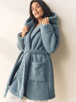 Next Bleu - Robe de chambre en peluche Outlet
