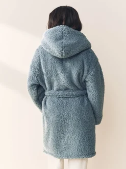 Next Bleu - Robe de chambre en peluche Outlet