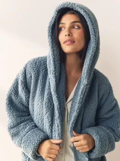 Next Bleu - Robe de chambre en peluche Outlet