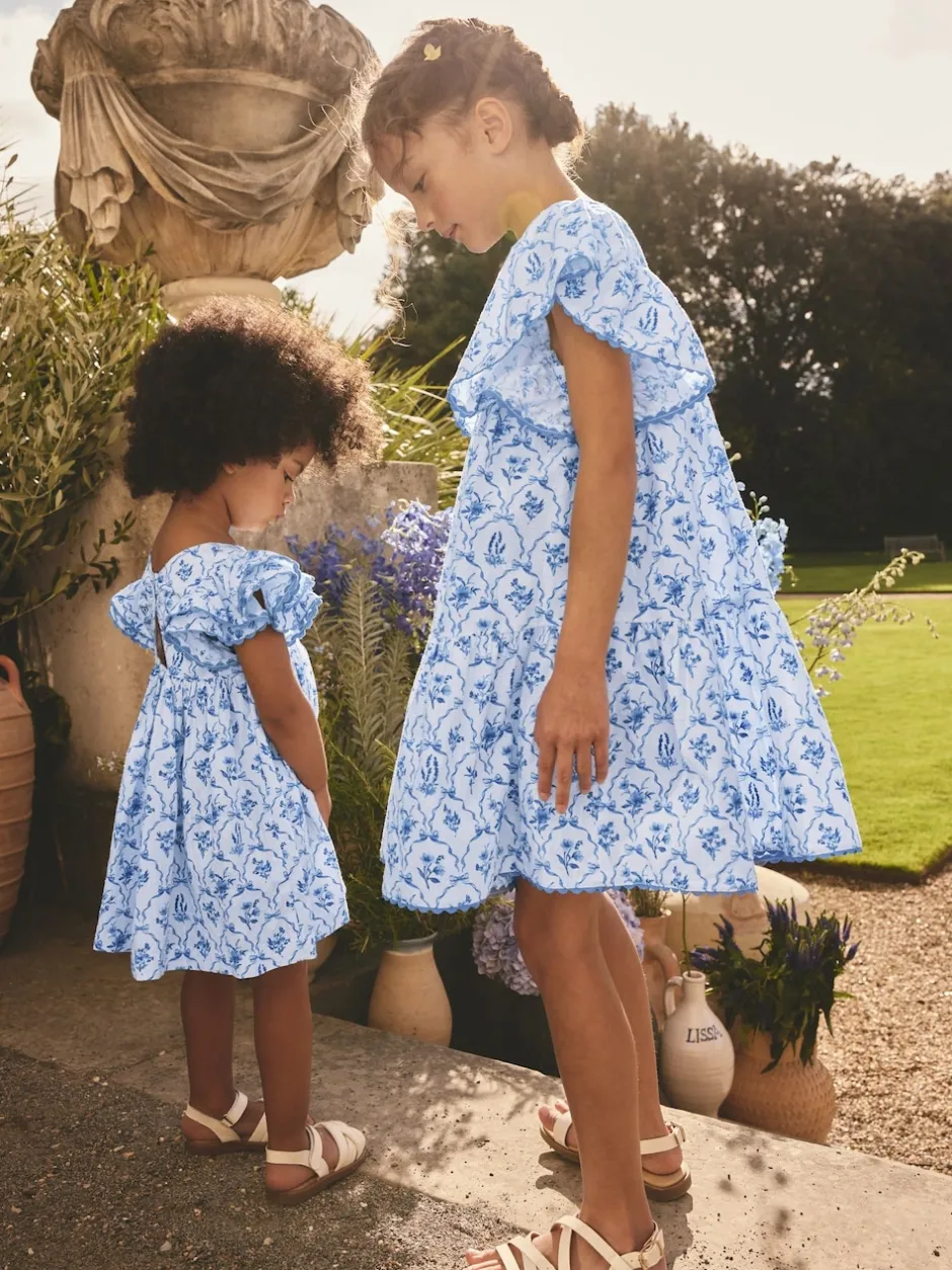 Next Bleu - Robe Fleuri manches ange (3-16ans) Online