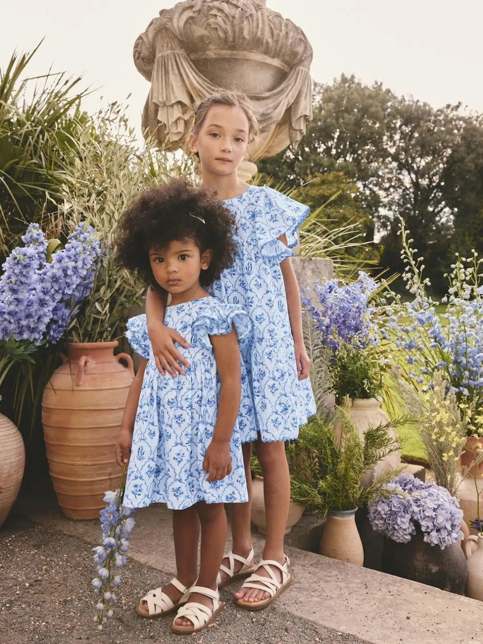 Next Bleu - Robe Fleuri manches ange (3-16ans) Online