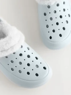 Next Bleu - Sabots doublés de fausse fourrure chaussons femme Discount