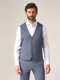 Skopes - Jude Tweed Coupe sur mesure Suit Gilet Bleu