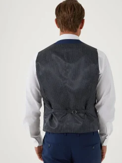 Skopes Bleu - Milan Scoop Coupe ajustée Costume Gilet Outlet