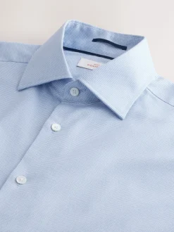 Next Bleu - Slim Fit (Slim Fit) - Signature 100% coton avec chemise élégante texturée Clearance