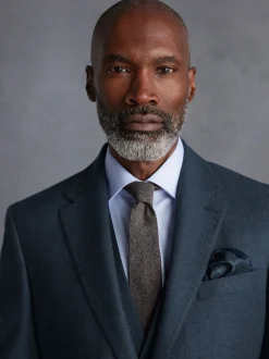 Next Bleu - Slim Fit (Slim Fit) - Veste de costume en flanelle de laine et cachemire mélangées Signature Zignone Outlet