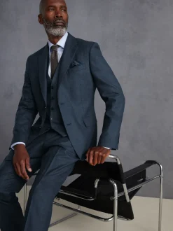 Next Bleu - Slim Fit (Slim Fit) - Veste de costume en flanelle de laine et cachemire mélangées Signature Zignone Outlet