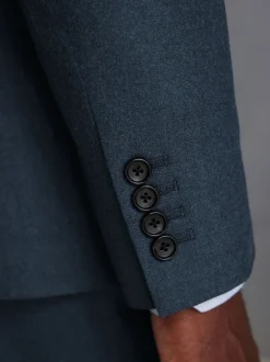 Next Bleu - Slim Fit (Slim Fit) - Veste de costume en flanelle de laine et cachemire mélangées Signature Zignone Outlet