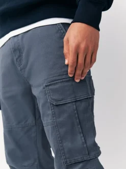 Next Bleu - Slim Fit (Slim Fit) - Pantalon cargo stretch en coton New