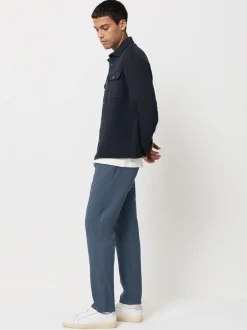 Next Bleu - Slim Fit (Slim Fit) - Pantalons Chinos extensibles plissés avec taille élastique Online