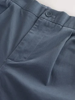 Next Bleu - Slim Fit (Slim Fit) - Pantalons Chinos extensibles plissés avec taille élastique Online