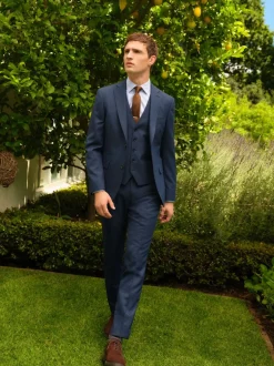 Next Bleu - Slim Fit (Slim Fit) - Veste de costume texturée en laine Blend Clearance