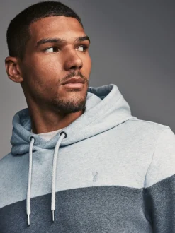 Next Bleu - Sweat à capuche à enfiler - Sweat-shirt color block Outlet