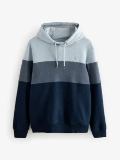 Next Bleu - Sweat à capuche à enfiler - Sweat-shirt color block Outlet