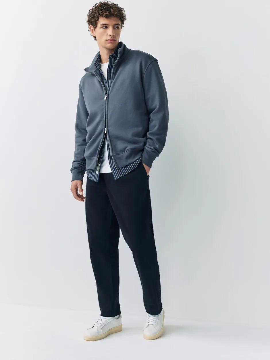 Next Bleu - Sweat à col cheminée zippé en jersey riche en coton Clearance