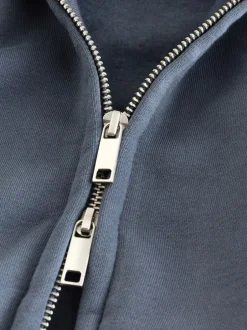 Next Bleu - Sweat à col cheminée zippé en jersey riche en coton Clearance