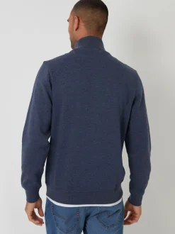 Threadbare Bleu - Sweat Mock T-shirt Quarter Zip New