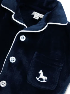 The Little Tailor Bleu - Bébé Luxury Soft Touch Velour Noël Onsie Rompersuit Outlet