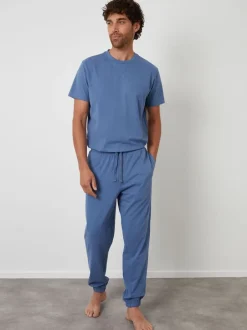 Threadbare Bleu - Ensemble de Pyjamas en Coton Pêche New