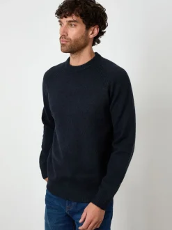 Threadbare Bleu - Pulls ras du cou en maille côtelée à manches raglan Hot