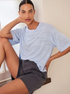 Next Bleu - T-shirt Active Crew Neck léger à manches courtes Hot