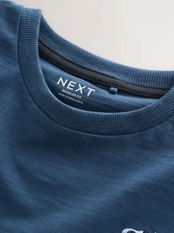 Next - T-shirt Manches courtes 5 Pack (3mois-7ans) Bleu