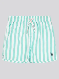 U.S. Polo Assn Bleu - US Polo Assn. Short de bain garçon rayé Clearance