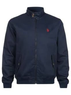 U.S. Polo Assn Bleu - . Veste Harrington en sergé de coton 100% pour hommes Clearance