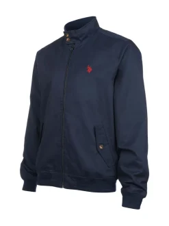 U.S. Polo Assn Bleu - . Veste Harrington en sergé de coton 100% pour hommes Clearance