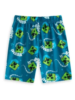 Vanilla Underground Bleu - Pyjamas garçon 100% coton Minecraft à manches courtes Ensemble de 2