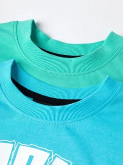 Vanilla Underground Bleu - Pyjamas garçon 100% coton Minecraft à manches courtes Ensemble de 2