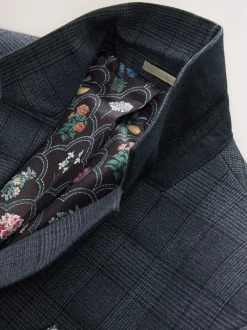 Next Bleu - Veste de costume à carreaux garnie Discount