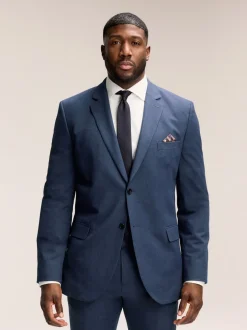 Next Bleu - Veste de costume extensible Ajusté aux Muscles Motionflex New